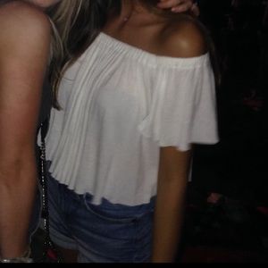 Flowy urban outfitter off-the-shoulder top.